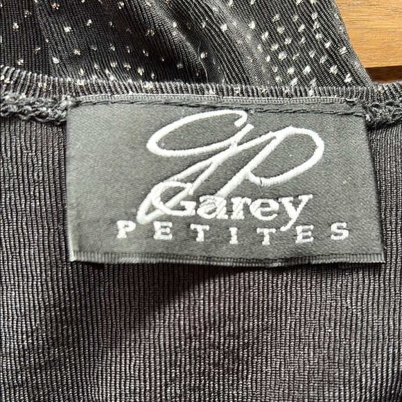 Vintage Garey Petites Black Patterned Sparkle Women's Top - Picture 6 of 7